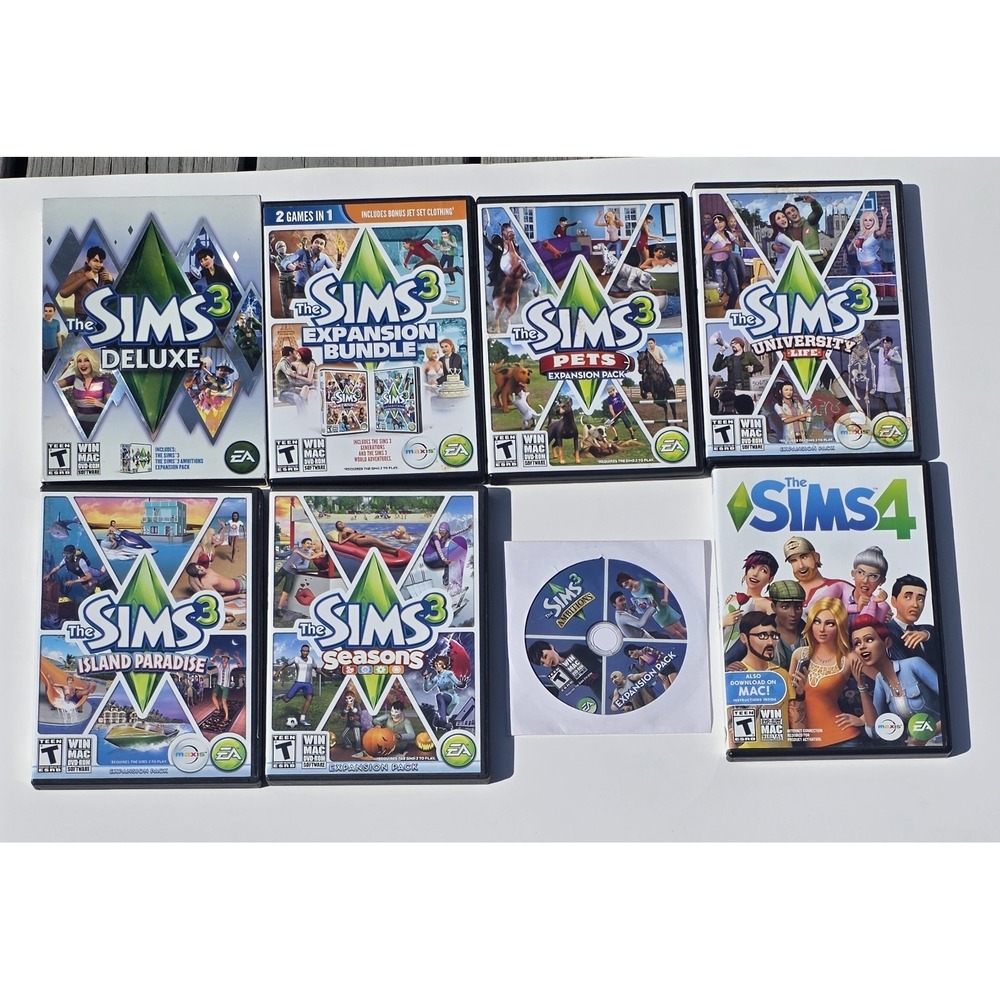 The Sims 3 Expansion Pack Lot 7 Games Includes Sims 4 Deluxe PC Mac EA Maxis